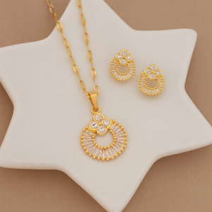 Set de collar y arete Luminoso para dama